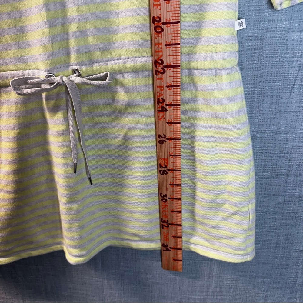 Victoria's Secret Striped Terry Knit Mini Dress Yellow Grey Drawstring Waist L - Picture 10 of 10